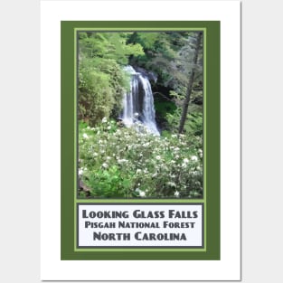 Vintage Travel Looking Glass Falls Posters and Art